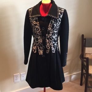 Gorgeous hand embroidered Wool Coat